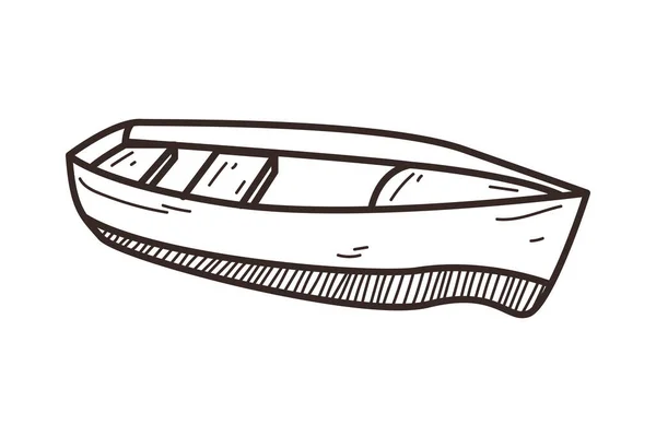 Іконка Плоского Човна Над Білим — стоковий вектор