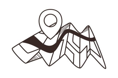 beyaz üzerine düz katlanmış harita