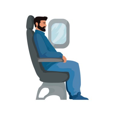 Uçaktaki adam beyazın üstünde