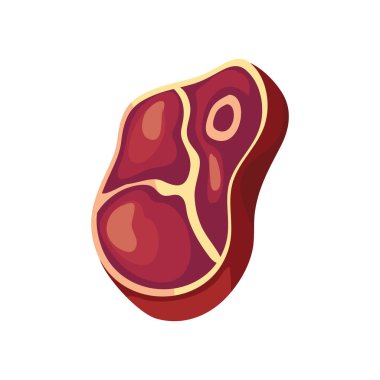 Biftek tasarımı beyaz üzerine