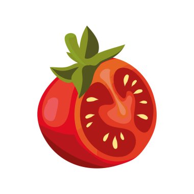 Beyaz üzerine domates dilimi tasarımı
