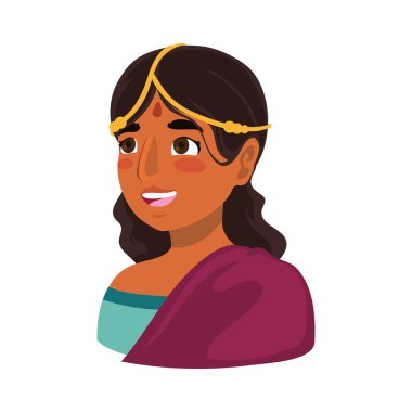 Beyaz yerine Hindu kadın illüstrasyonu