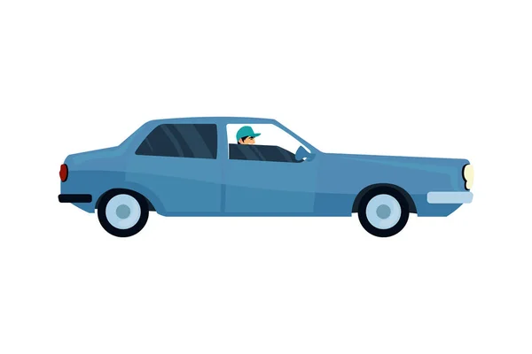 白い車に青い車のデザイン — ストックベクタ
