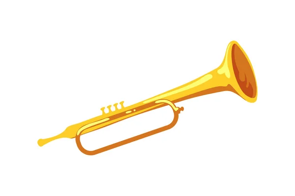 Diseño Trompeta Dorada Sobre Blanco — Vector de stock