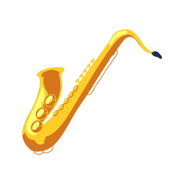 Goldenes Saxofon Design Über Weiß — Stockvektor