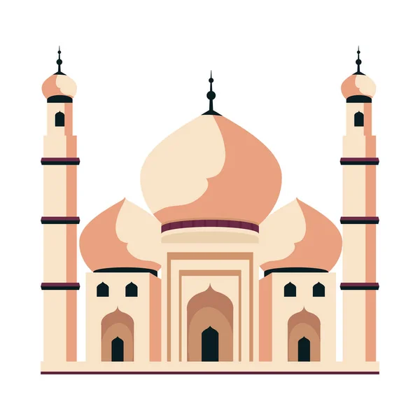 Taj Mahal Desain Atas Putih - Stok Vektor