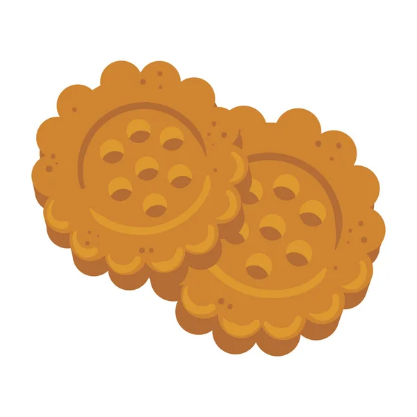 Pequeno Design Cookies Sobre Branco — Vetor de Stock