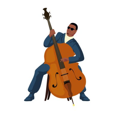 Beyaz üzerine çello çalan müzisyen