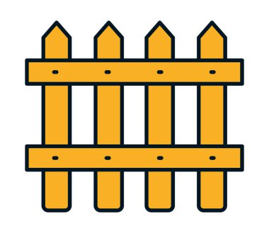 Ahşap çit yapısı izole edilmiş simge