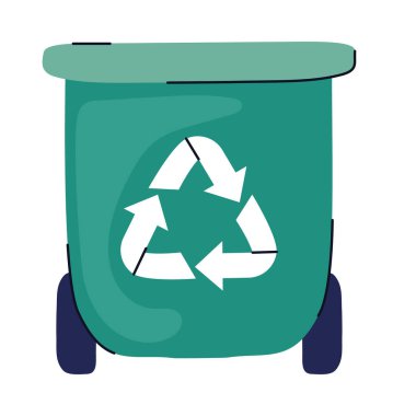 waste bin with recycle arrows icon