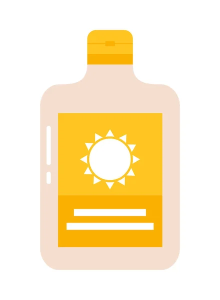 Bloqueador Icono Botella Crema Solar — Vector de stock