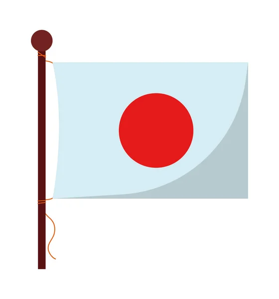 Bandeira Japonesa Ícone Pólo — Vetor de Stock
