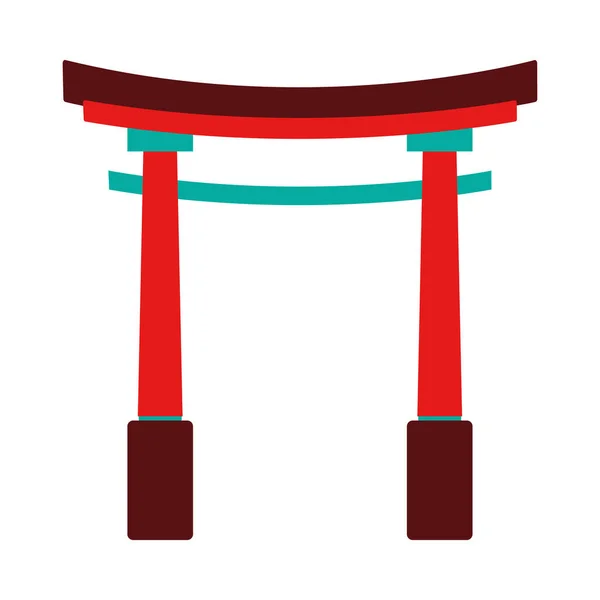 Asian Pagoda Arch Traditional Icon — Vetor de Stock