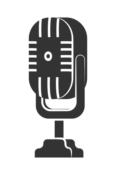 Retro Microphone Audio Device Icon — Vector de stock