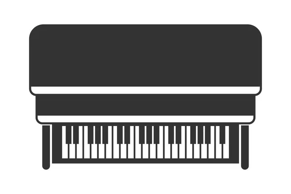 Piano Instrument Musical Airview Silhouette — Stock Vector