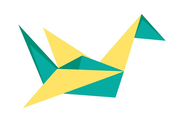 Origami Crane Japanese Art Icon — Vector de stock