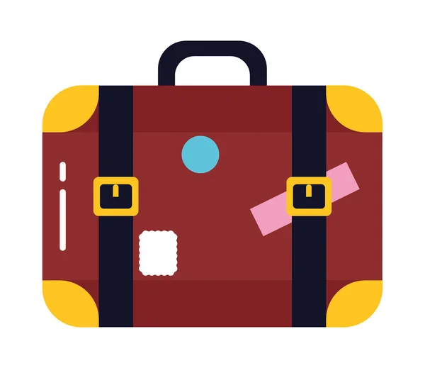 Klassischer Koffer Mit Aufkleber Symbol — Stockvektor