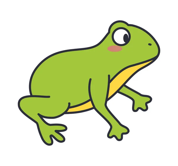 Grenouille Amphibien Animal Bande Dessinée Personnage — Image vectorielle