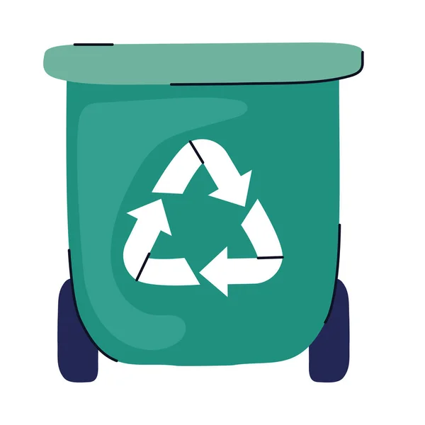 Waste Bin Recycle Arrows Icon — ストックベクタ
