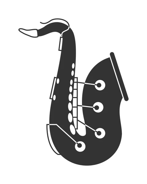 Saxophone Instrument Silhouette Musicale Icône — Image vectorielle