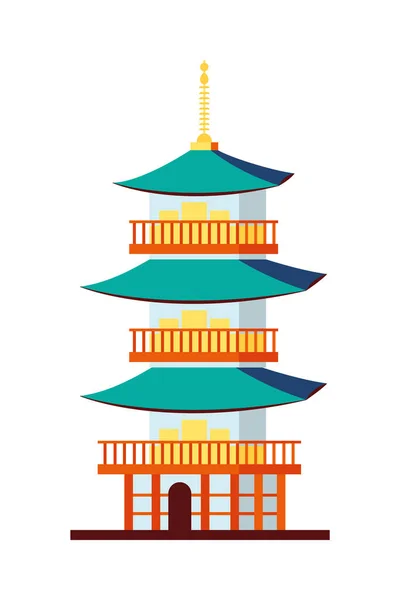 Pagoda Asiática Edificio Tradicional Icono — Vector de stock