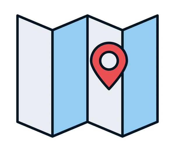 Paper Map Pin Location Icon — Stock Vector