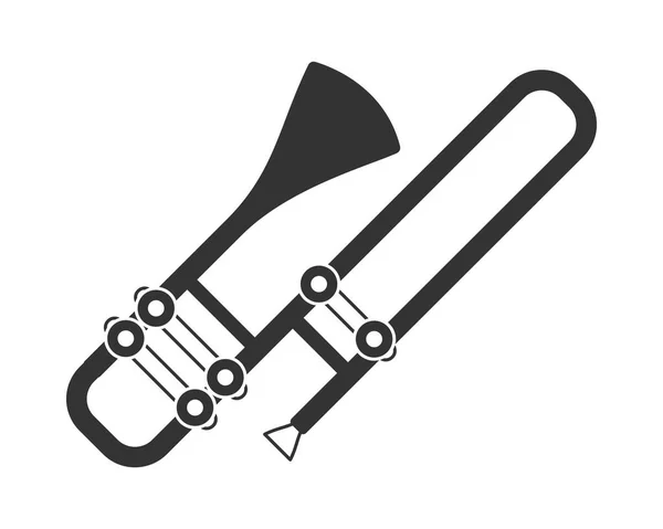 Tuba Trompet Instrument Muzikaal Silhouet Icoon — Stockvector