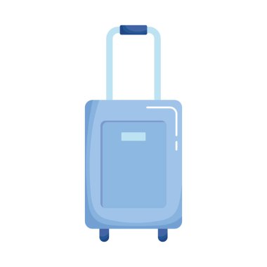 blue suitcase with wheels icon