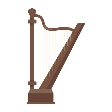 harp instrument musical isolated icon