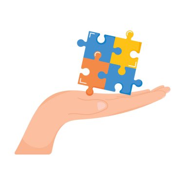 el kaldırma yapboz parçaları simgesi