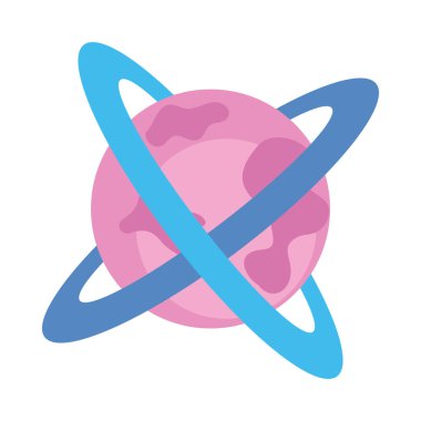 Gezegen ve halkalar uzayın yörüngesinde dönüyor