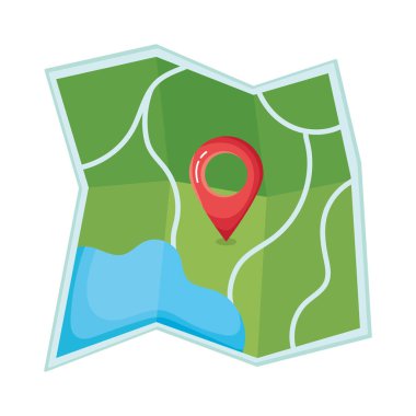 kağıt haritası seyahat simgesi