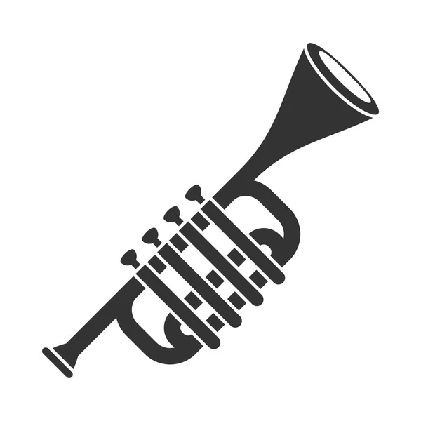 Trumpet Instrument Musikalisk Siluett Ikon — Stock vektor