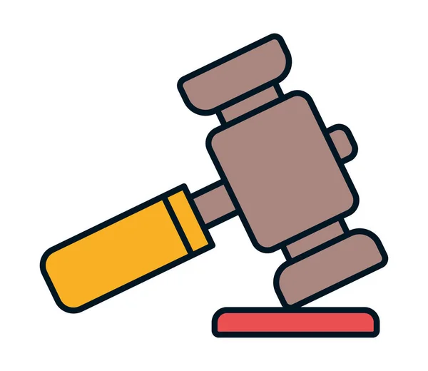 木制锤子敲司法图标 — 图库矢量图片