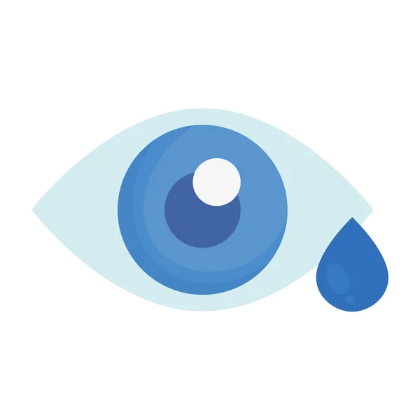 Occhio Umano Con Icona Lacrimale — Vettoriale Stock