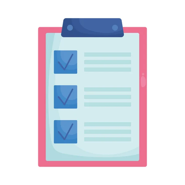 Clipboard Checklist Document Icon — Stock vektor