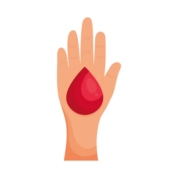 Χέρι Εικονίδιο Σταγόνα Αίματος — Διανυσματικό Αρχείο