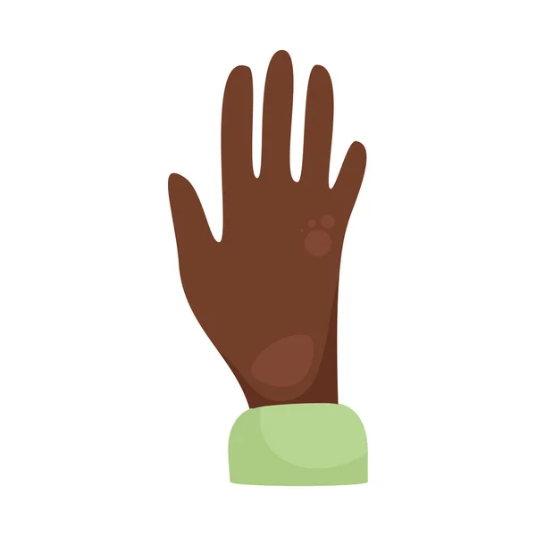 Afro Hand Mänsklig Öppen Ikon — Stock vektor