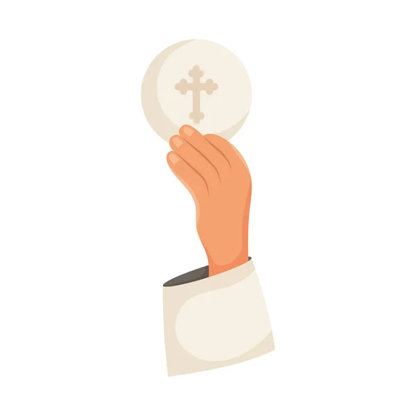 Hand Holy Host First Communion — Stock Vector