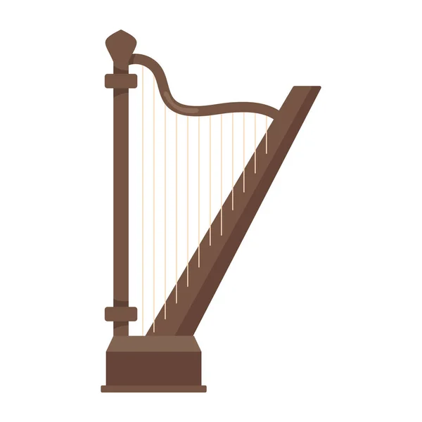 Harp Instrument Musical Isolated Icon — Stock Vector