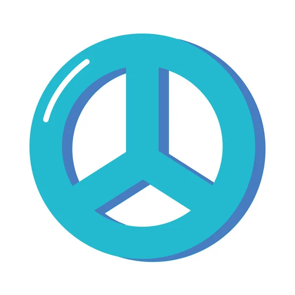 Blaues Friedenssymbol Retro Stil — Stockvektor