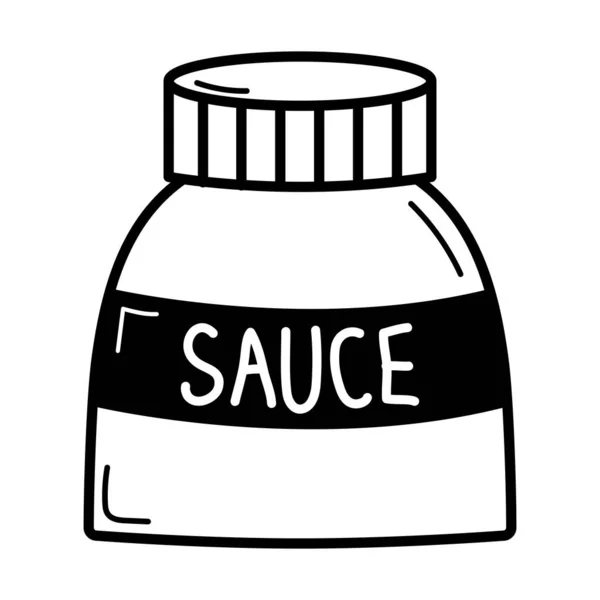 Sauce Dans Icône Ingrédient Pot — Image vectorielle