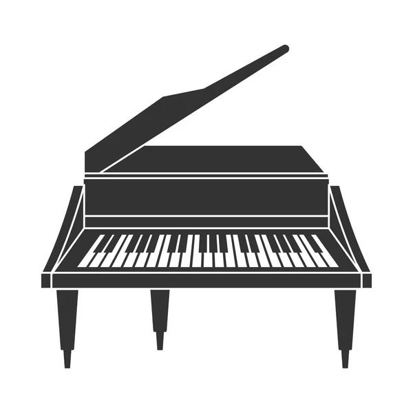 ピアノ楽器のシルエットアイコン — ストックベクタ