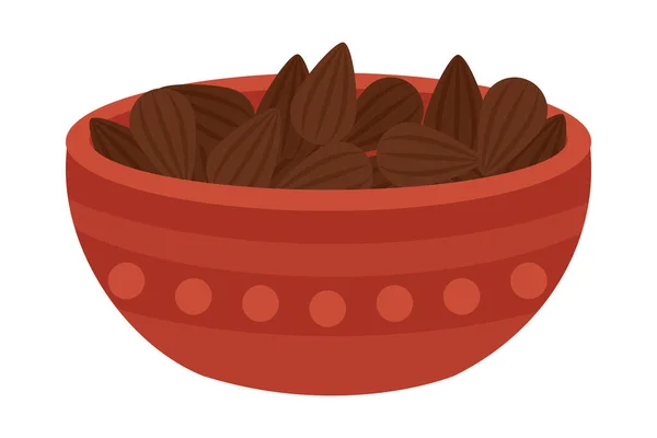 Nueces Comida Tradicional India Icono — Vector de stock