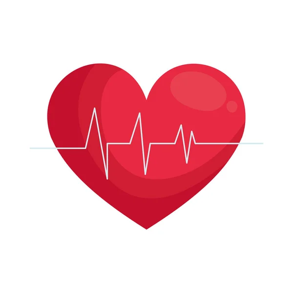Srdeční Kardio Ikonou Tlukotu Srdce — Stockový vektor