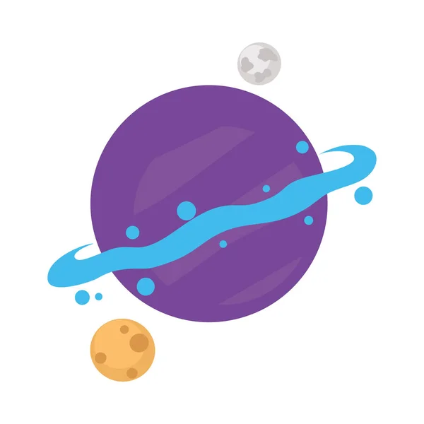 Purpurowa Planeta Księżyc Przestrzeń Zewnętrzna — Wektor stockowy