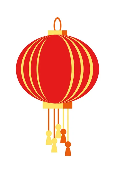 Circular Asian Lamp Hanging Icon — Stock Vector