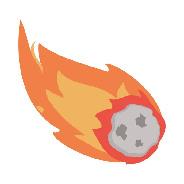 Meteorite Onfire Space Outer Icon — Stock Vector