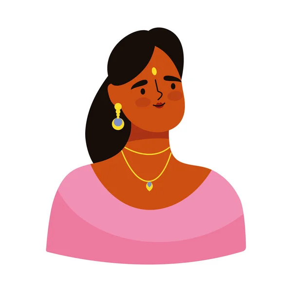 Piękno Kobieta Indyjski Kultura Charakter — Wektor stockowy