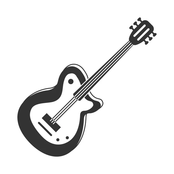 Instrumento Guitarra Elétrica Silhueta Musical —  Vetores de Stock